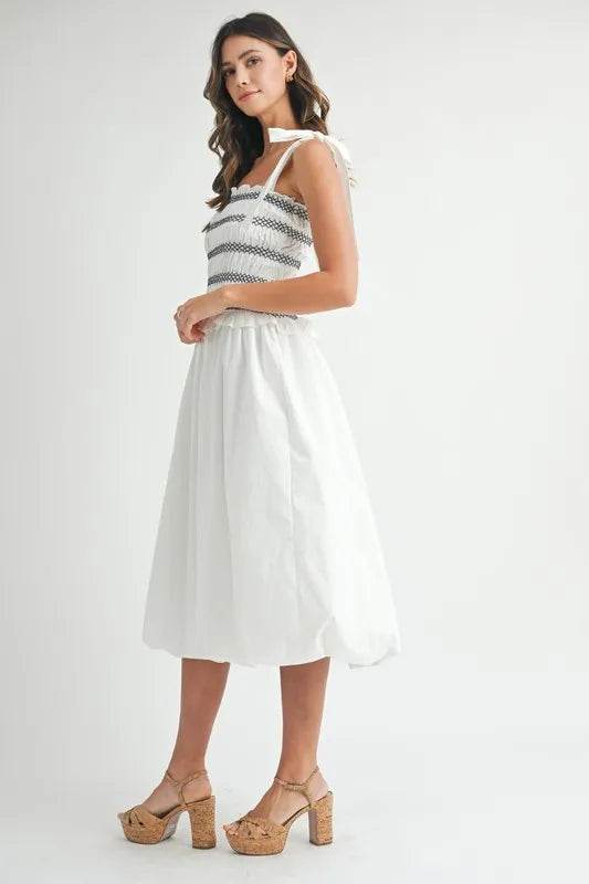 Smocked Bodice Bubble Dress for Effortless Style and Elegance - Akana Style