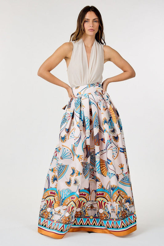 Multi Print Maxi Skirt