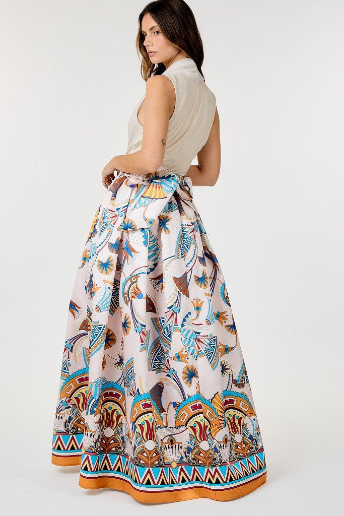 Multi Print Maxi Skirt