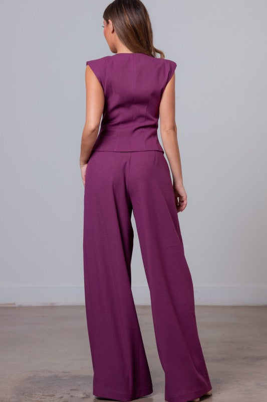 Line Vest And Pants Set