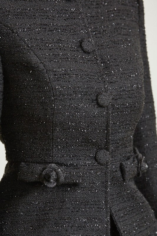 Tweed Jacket Bubble Skirt Set