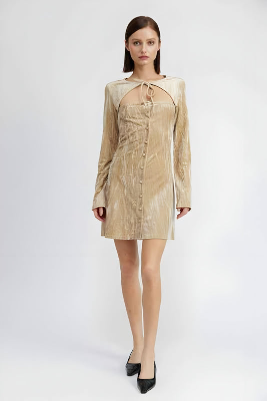 Long Sleeve Suede Mini Dress for Stylish Fall Fashion