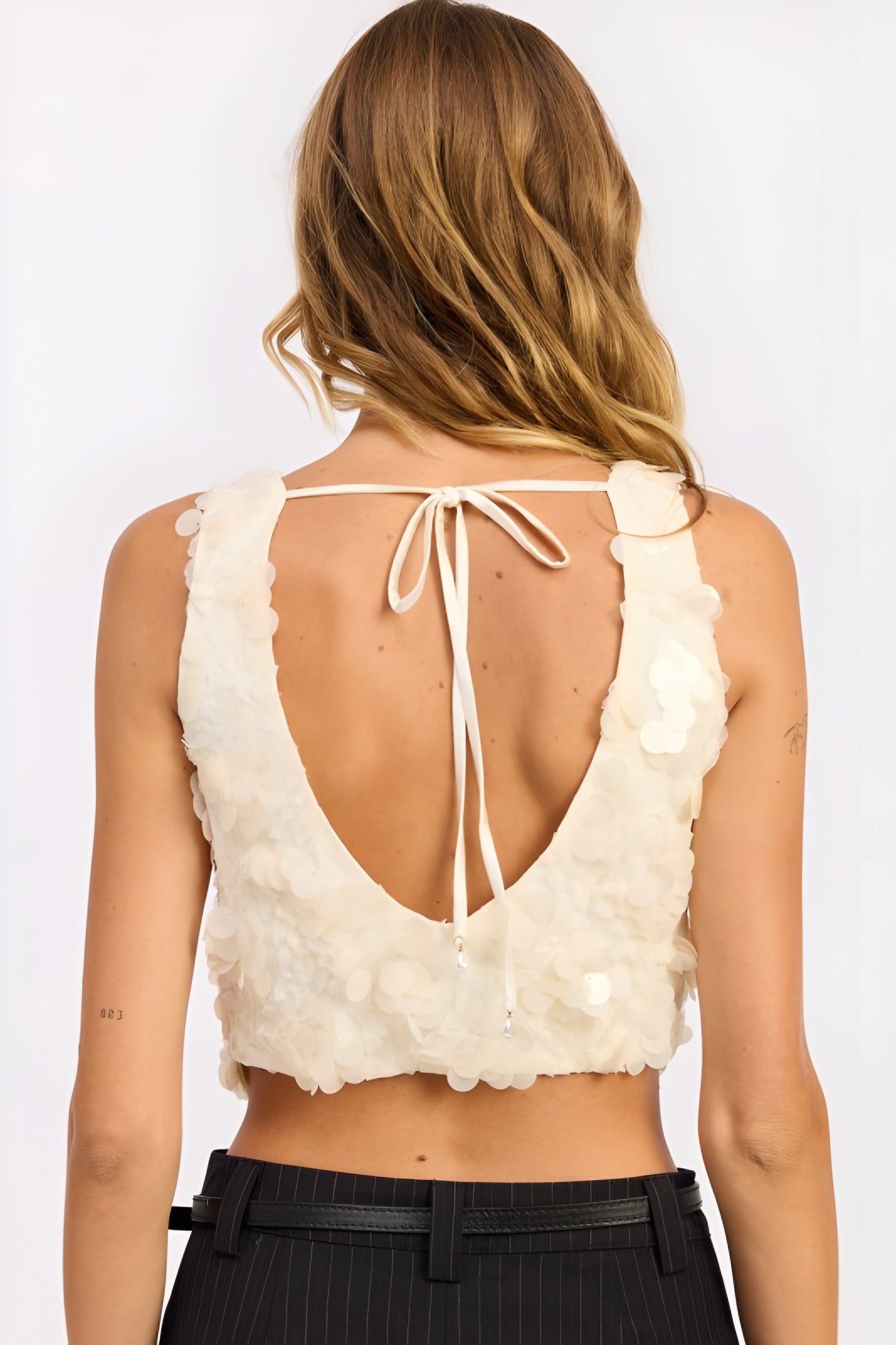 SLEEVELESS SEQUIN TOP