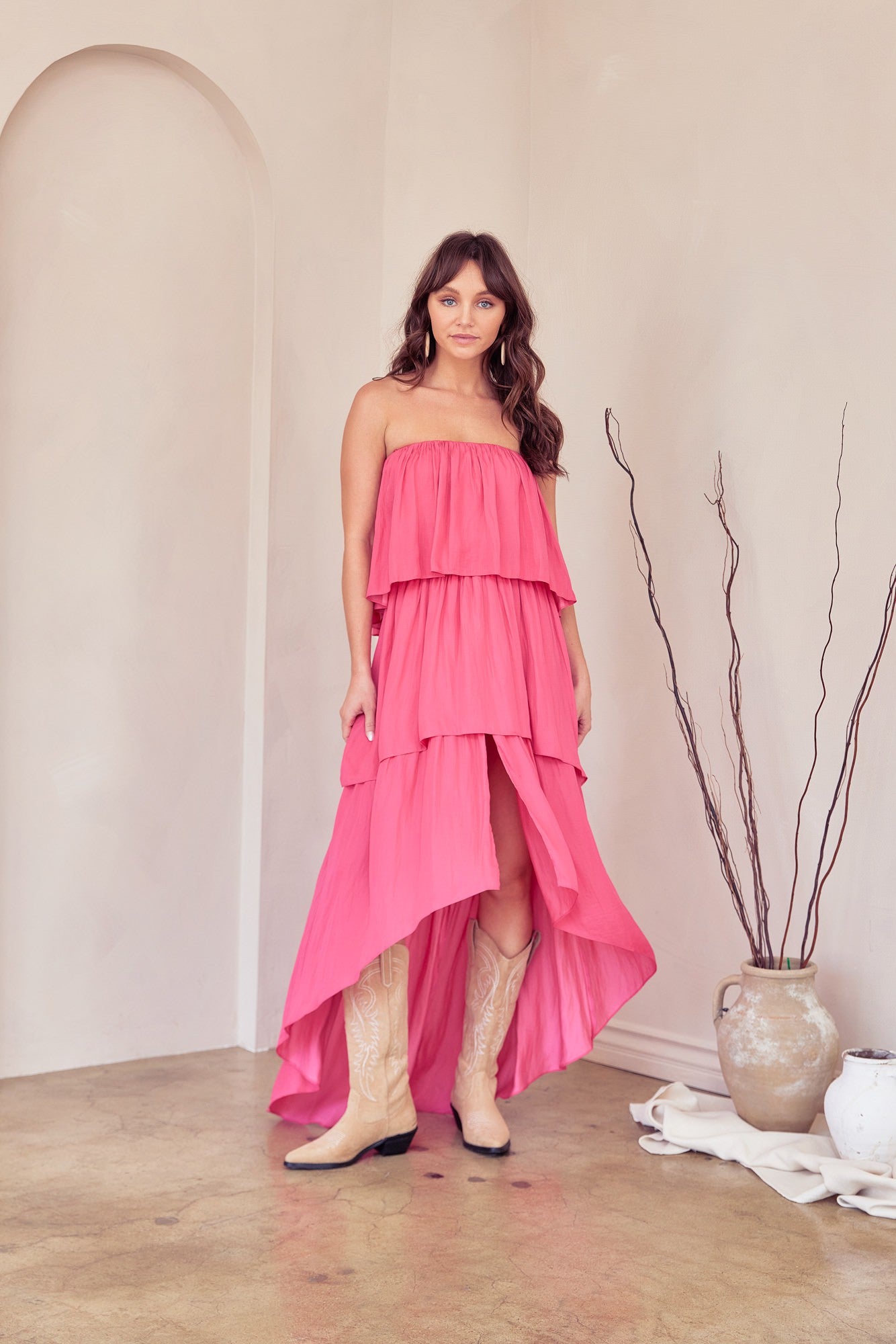 Tiered high low dress