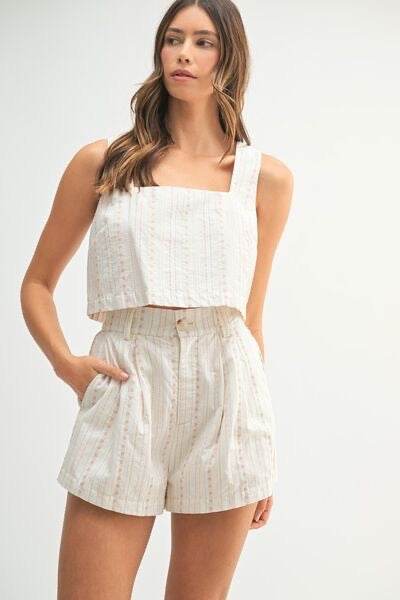 Square Neck Crop Top Shorts Set for Ultimate Style and Comfort - Akana Style