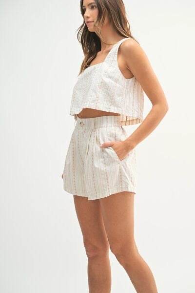 Square Neck Crop Top Shorts Set for Ultimate Style and Comfort - Akana Style