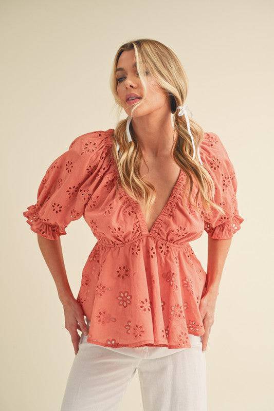 Hazle Eyelet Embroidered Top