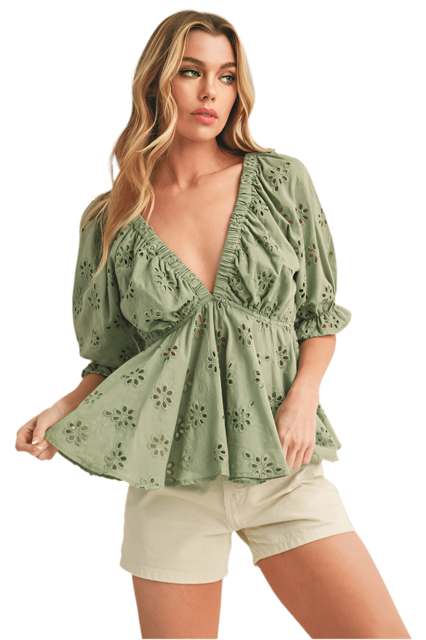 Hazle Eyelet Embroidered Top