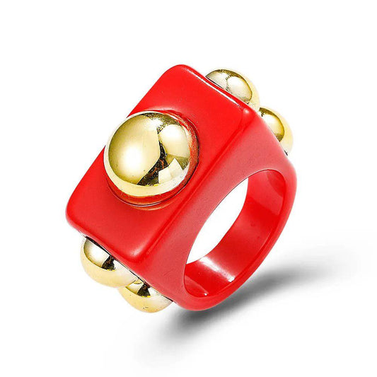 Red resin ring