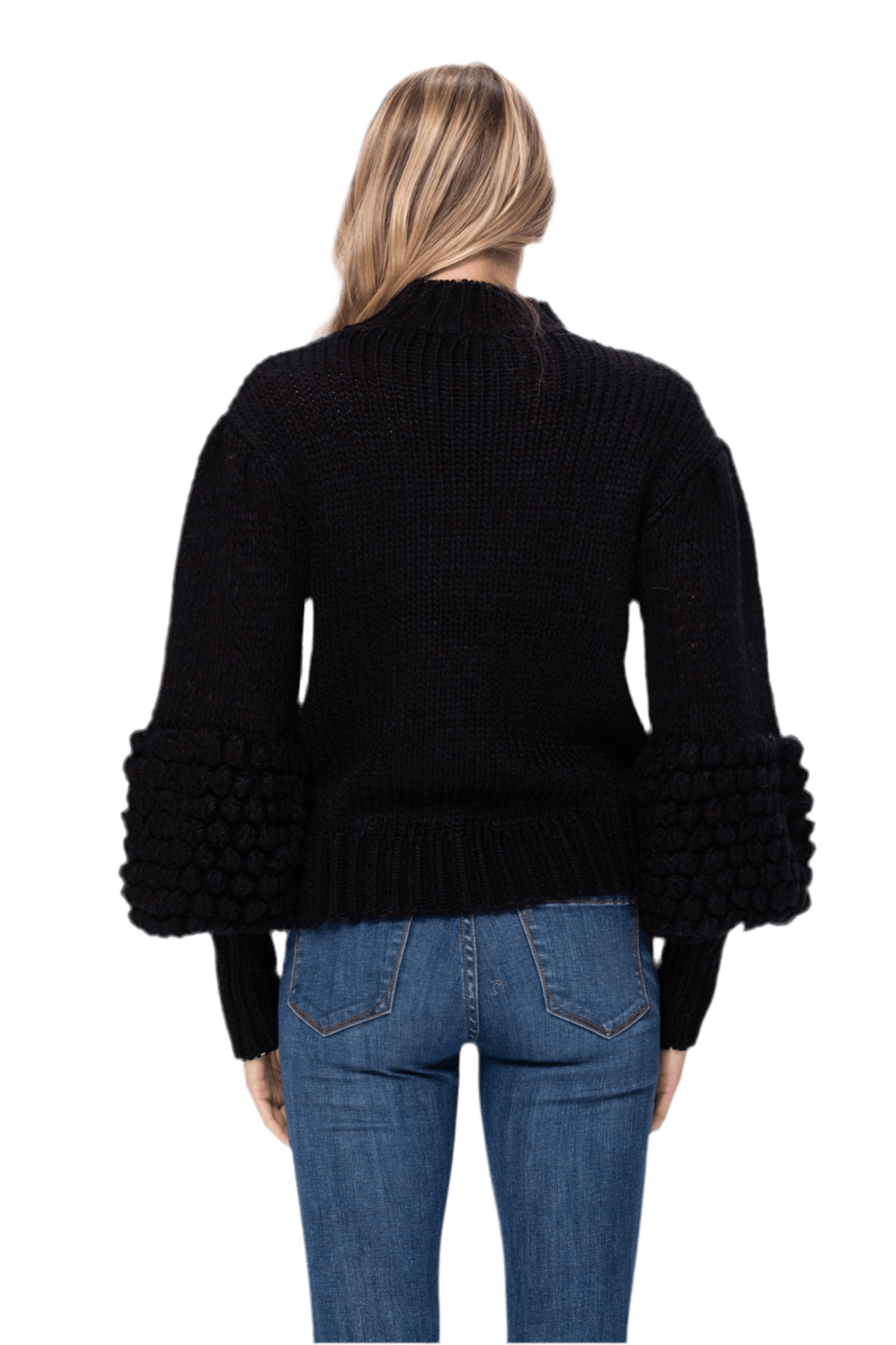 Pom Sleeve Sweater Top