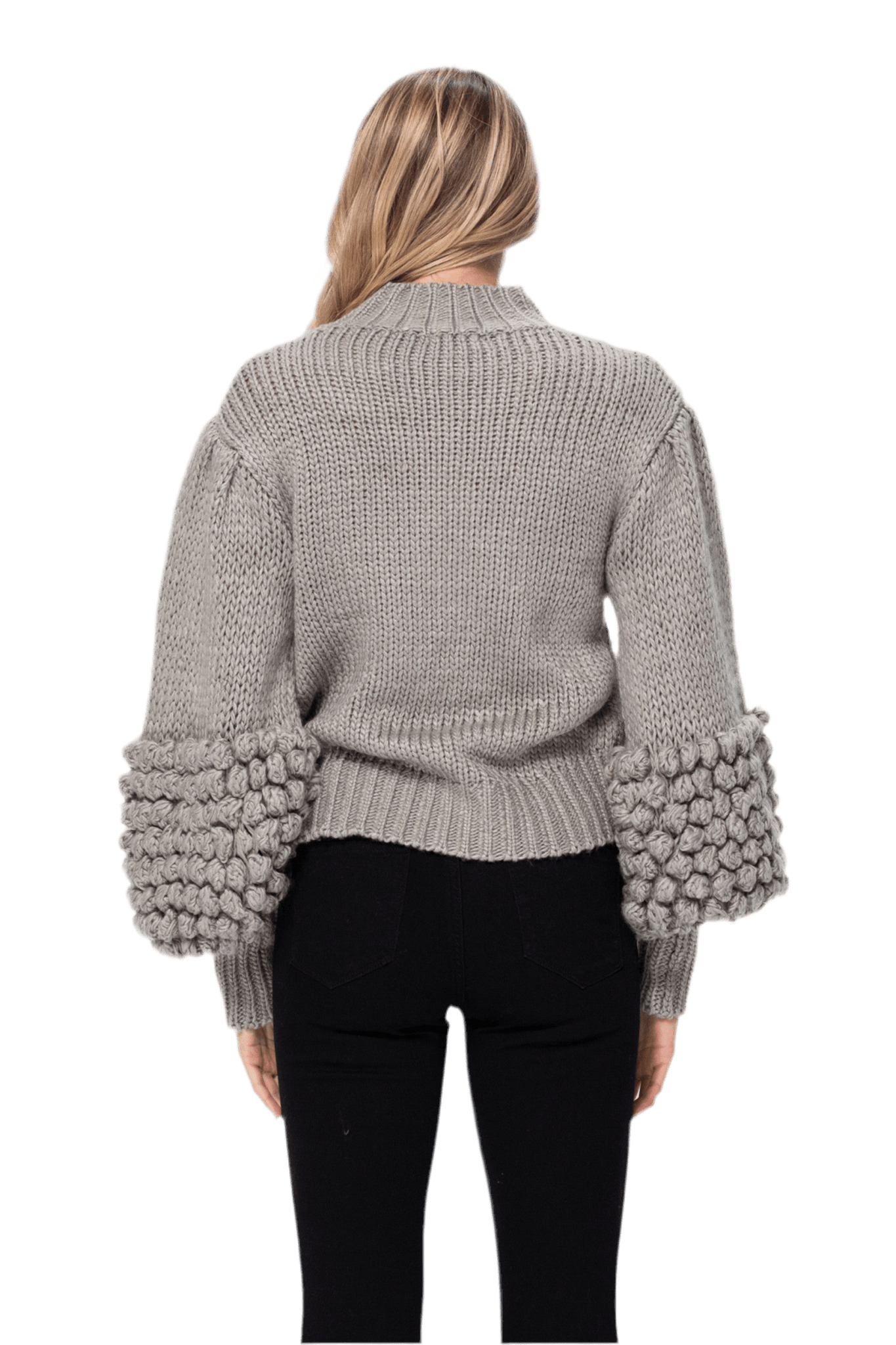 Pom Sleeve Sweater Top