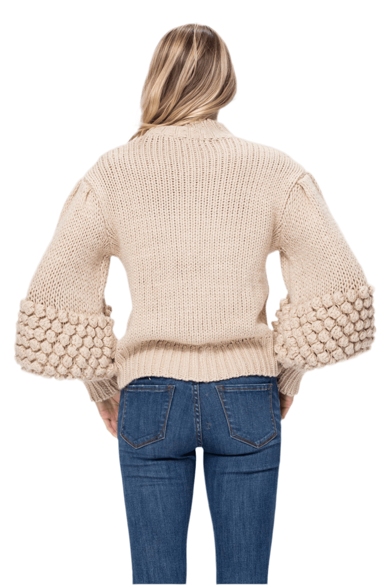 Pom Sleeve Sweater Top