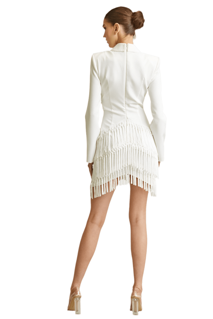 TASSEL-FRINGE BLAZER DRESS