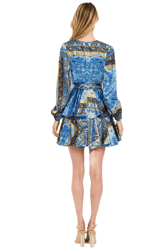 Print Satin Short Ruffle Dress - Stylish Print Satin Short Dress for Every Occasion