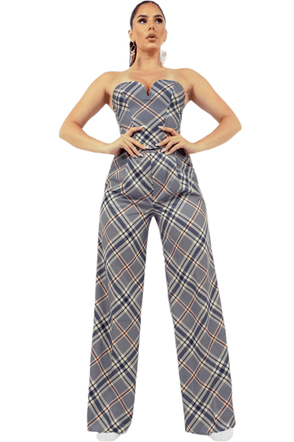 Bustier top and wide pants set