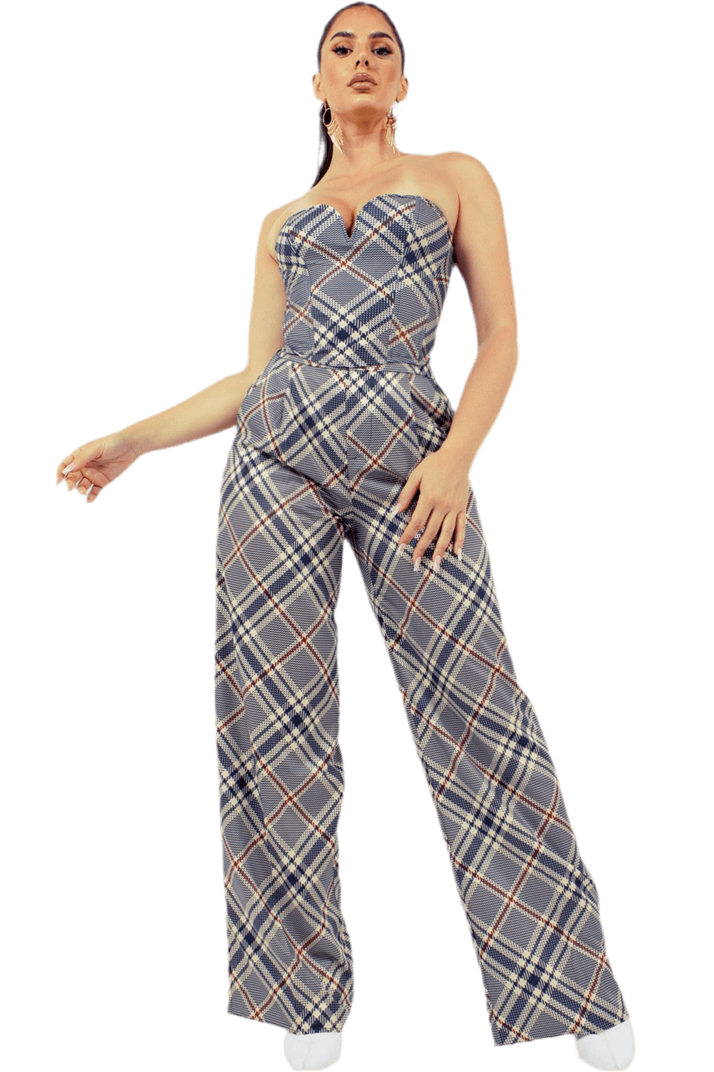 Bustier top and wide pants set