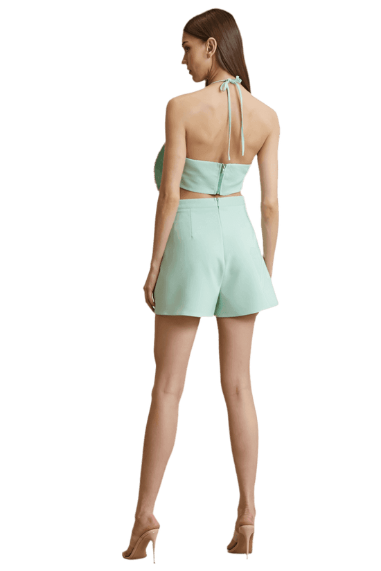 EMBELLISHED FLOWER TRIM ROMPER - Akana Style