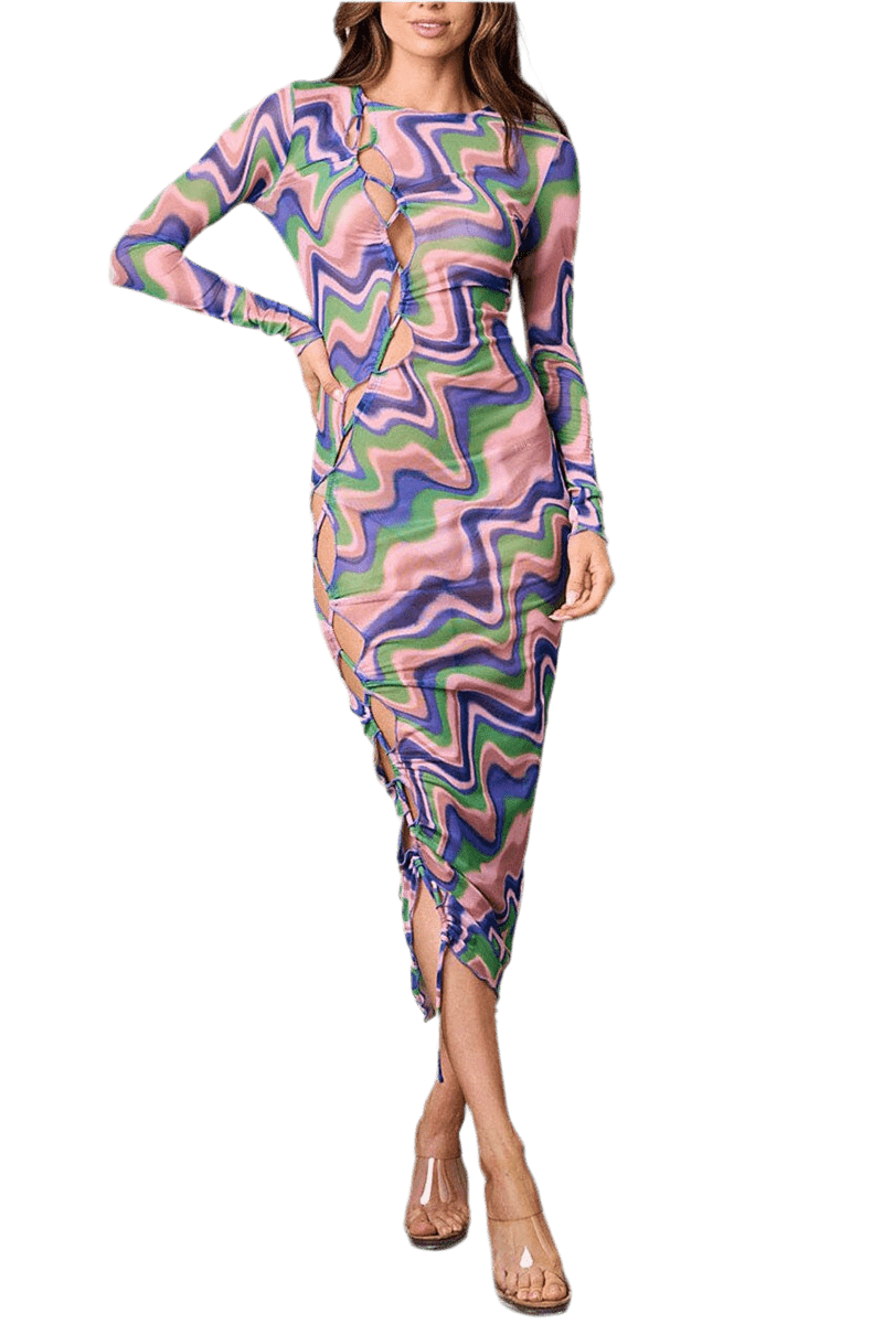 LONG SLEEVE CUT OUT MULTI COLORS
MIDI DRESS