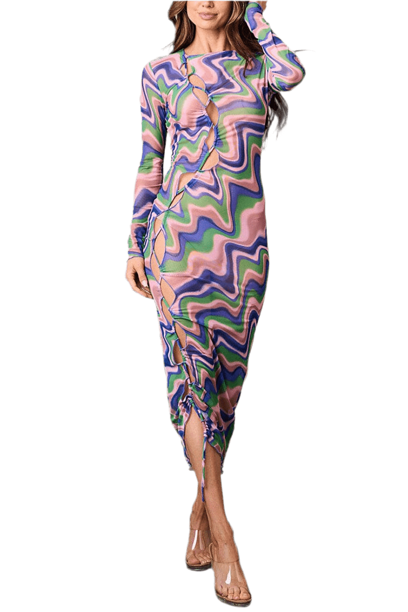 LONG SLEEVE CUT OUT MULTI COLORS
MIDI DRESS