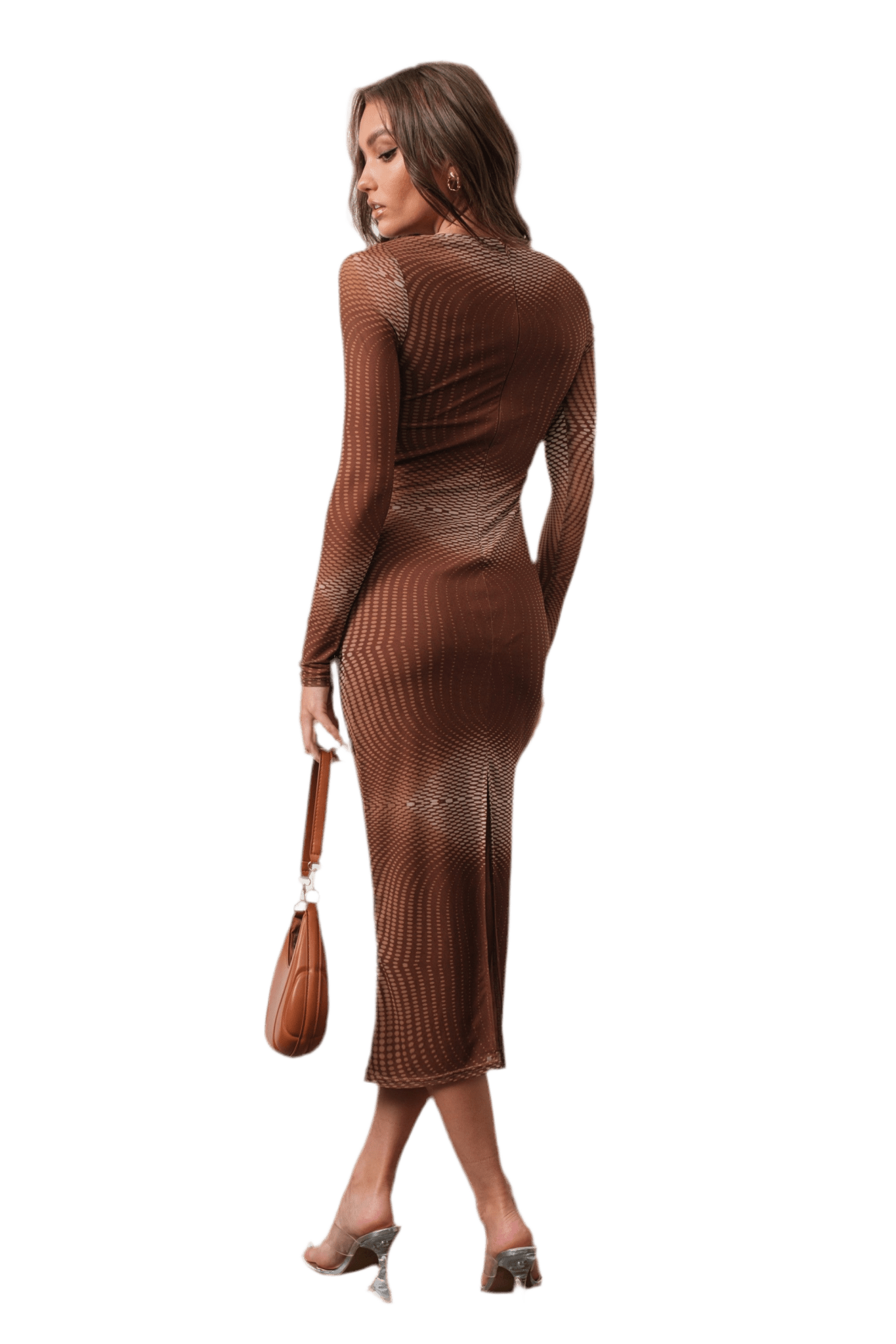 Long sleeve mesh dress