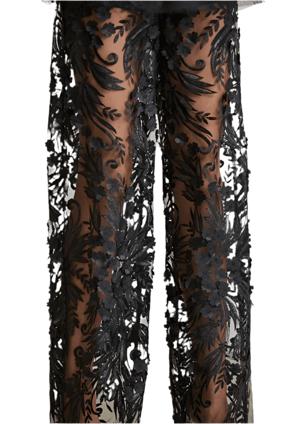 Peplum Mesh Jumpsuit with Detail for Stylish Elegance - Akana Style