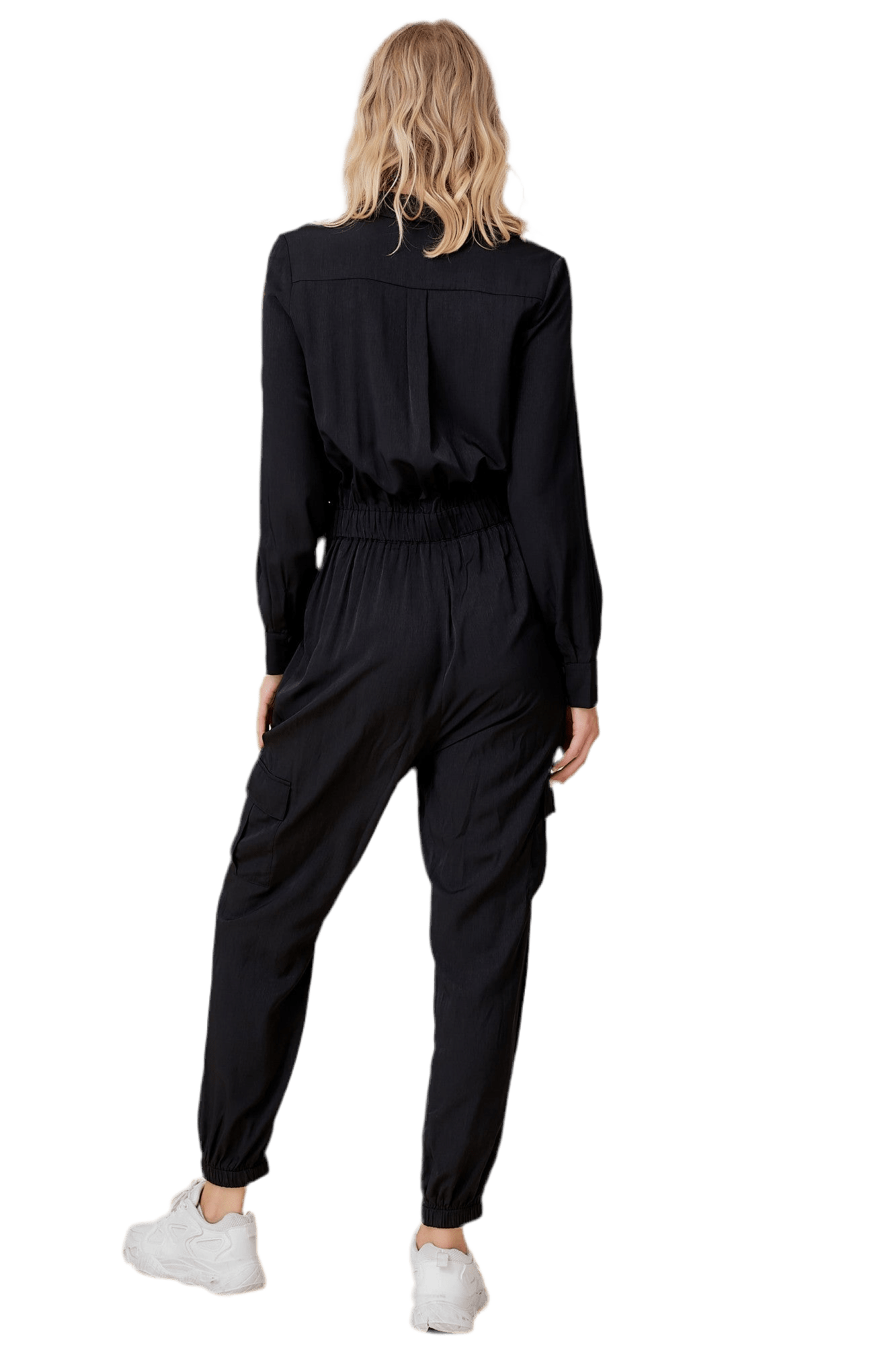 POCKET FRONT OVERLAP JUMPSUIT