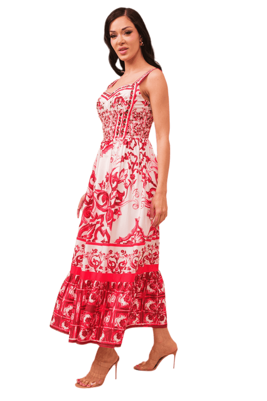 Print Cotton Bustier Dress for Stylish Summer Outings