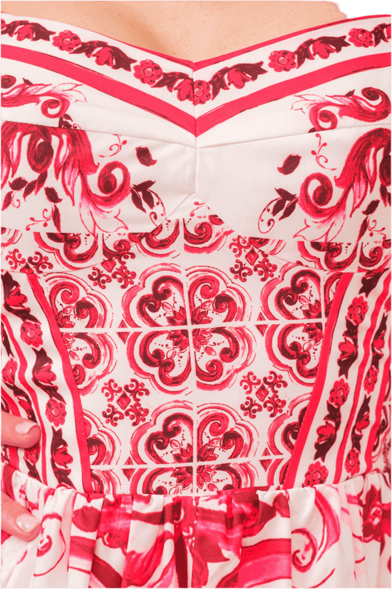 Print Cotton Bustier Dress for Stylish Summer Outings