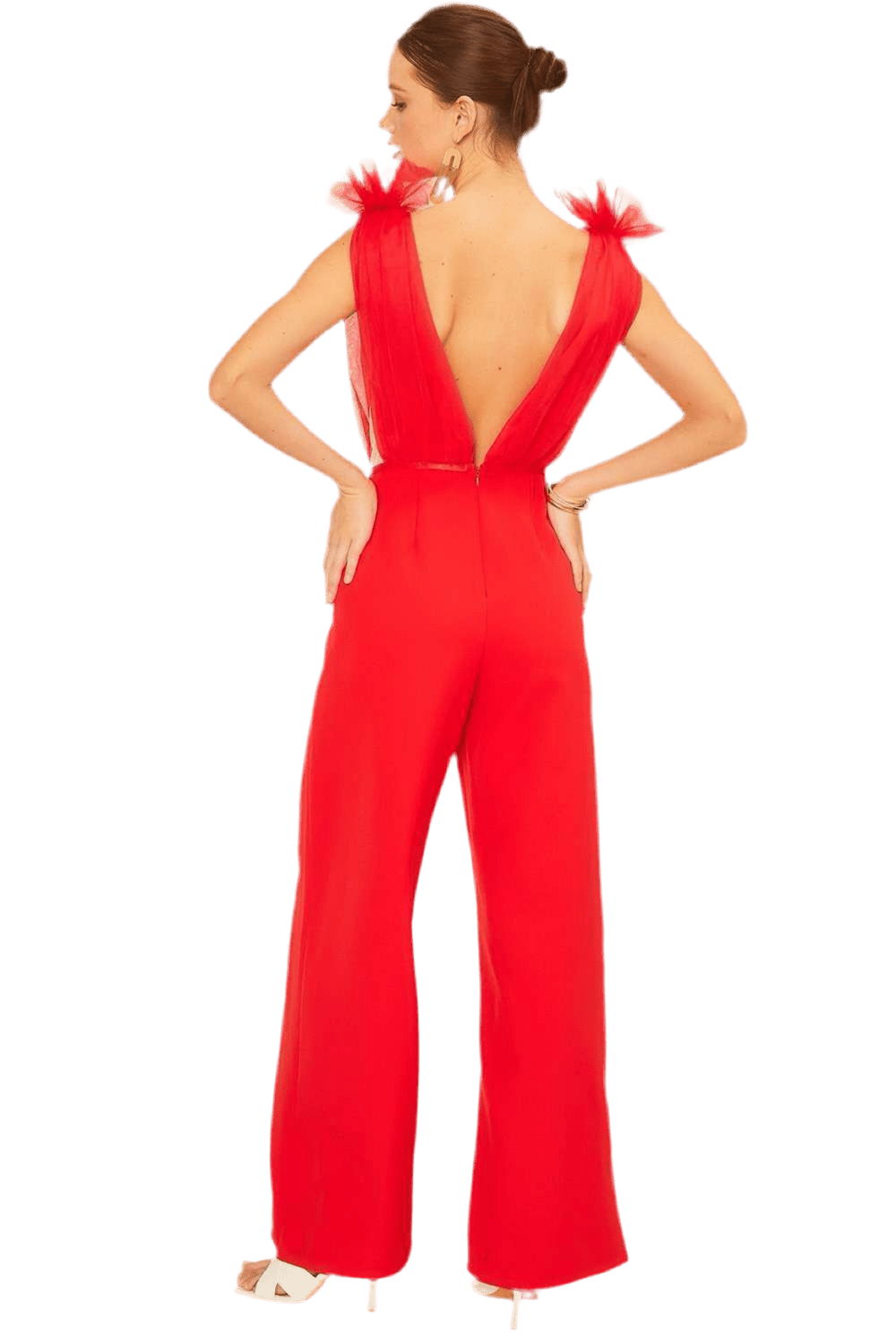 Ruffled shoulders jumpsuit