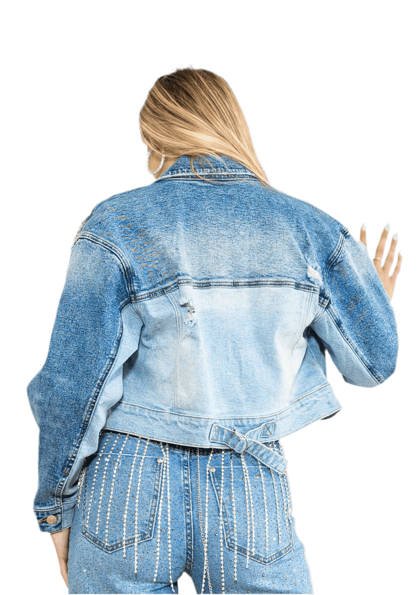 Rhinestone-Studded Denim Jackets for Women