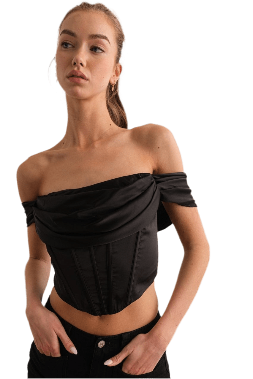 Ruched Off Shoulder Corset Top