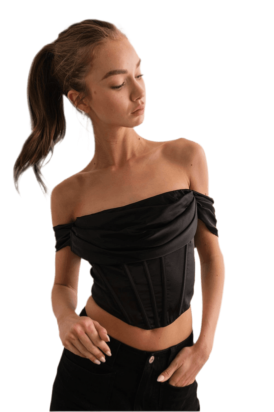 Ruched Off Shoulder Corset Top for Effortless Style