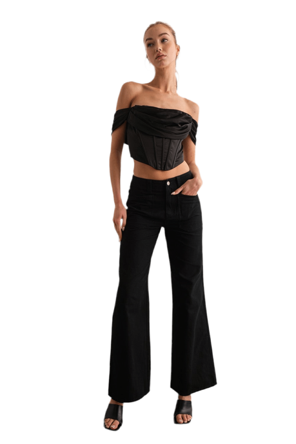 Ruched Off Shoulder Corset Top