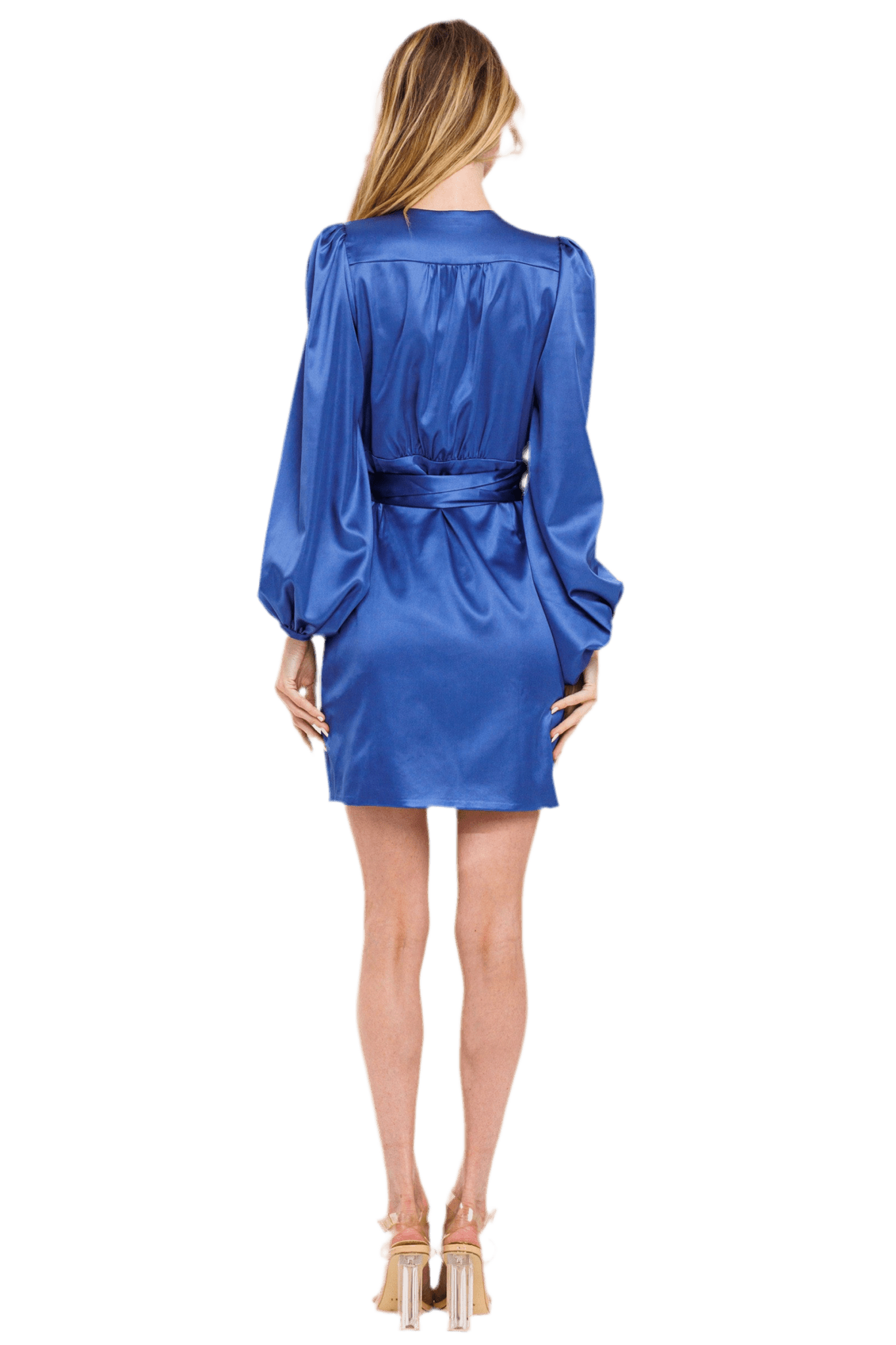 Satin Wrap Short Dress