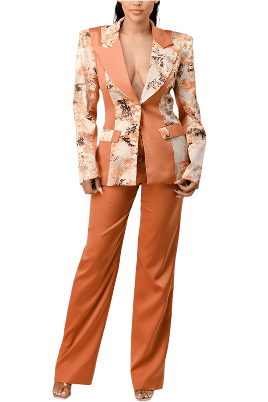 ATHINA TRANSITION PRINT BLAZER AND PANT SUIT