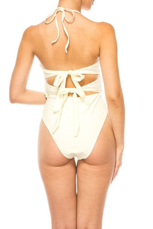 Sophisticated One Piece Criss Cross Floral Bathing Suit for Stylish Swimmers - Akana Style