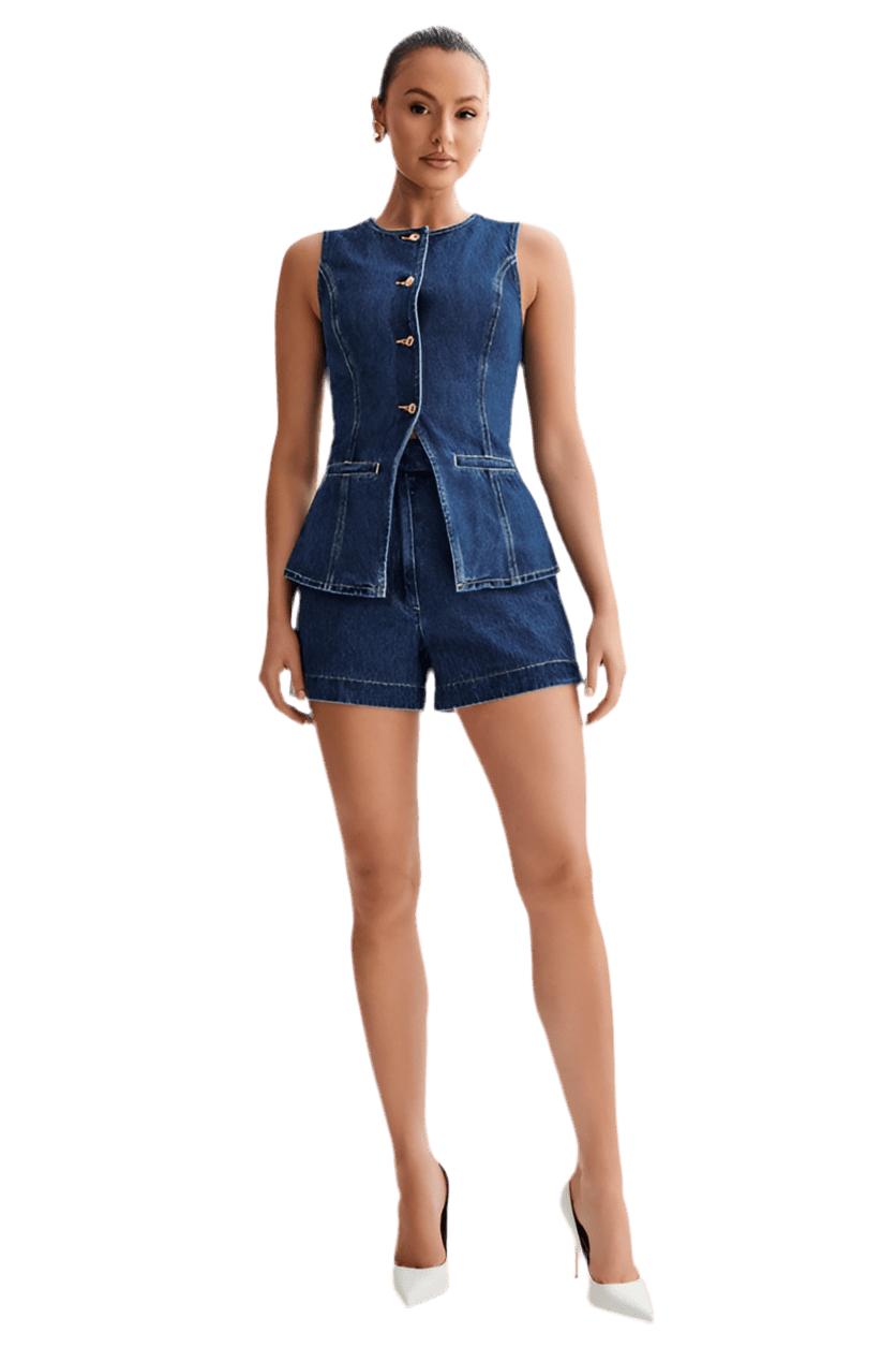 WOMEN FASHION DENIM TWO PIECE SET