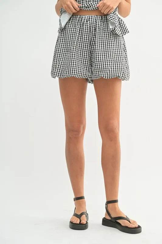 Gingham Tube Top Shorts Set for Effortless Summer Style - Akana Style