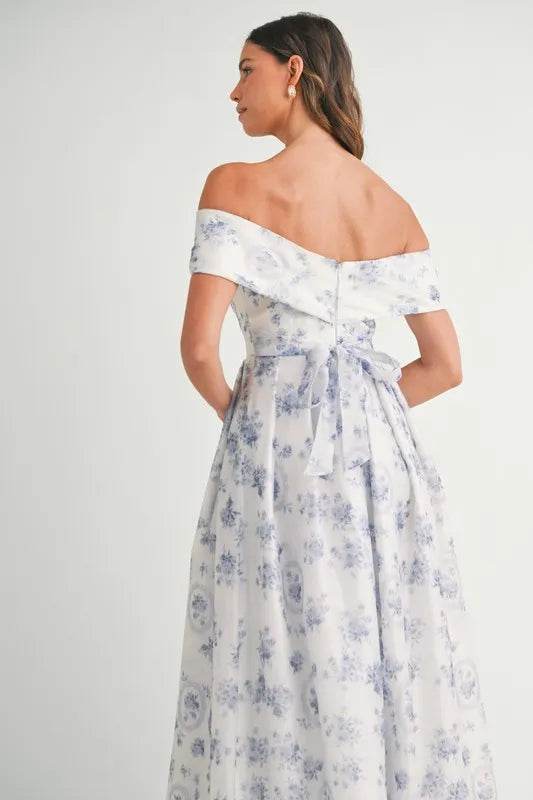 Floral Off Shoulder Maxi Dress for Effortless Summer Style - Akana Style