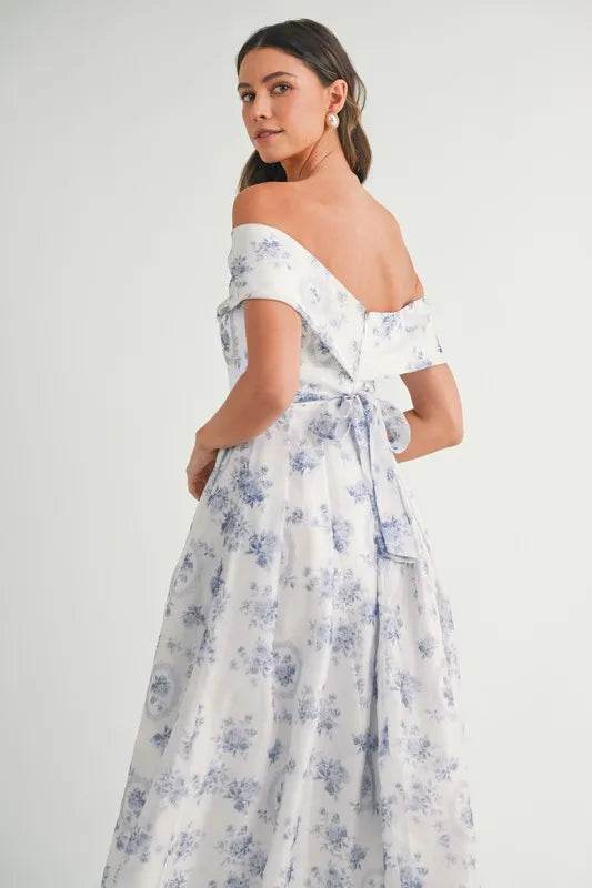 Floral Off Shoulder Maxi Dress for Effortless Summer Style - Akana Style