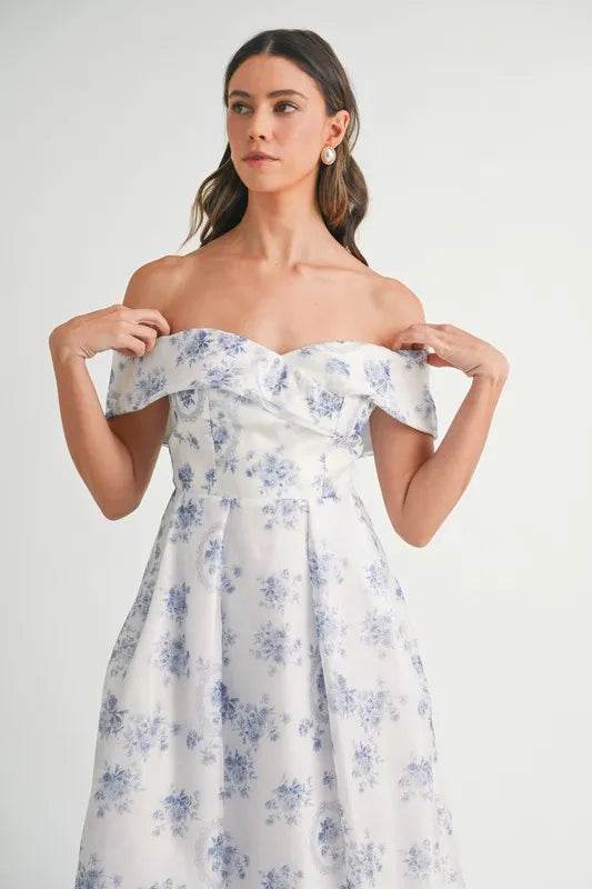 Floral Off Shoulder Maxi Dress for Effortless Summer Style - Akana Style