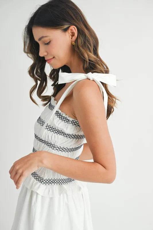 Smocked Bodice Bubble Dress for Effortless Style and Elegance - Akana Style