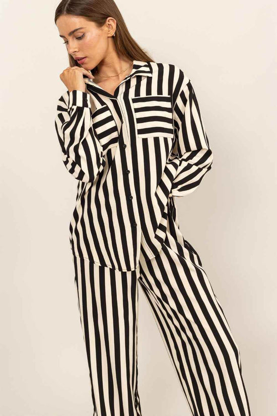 Striped Shirt and Pants Set for Stylish and Comfortable Outfits - Akana Style