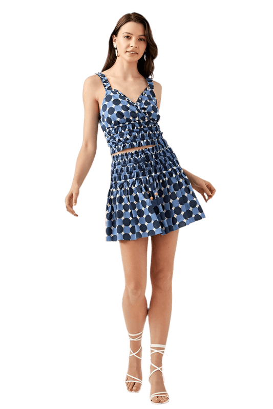 Polka Dot Printed Ruffled Skorts