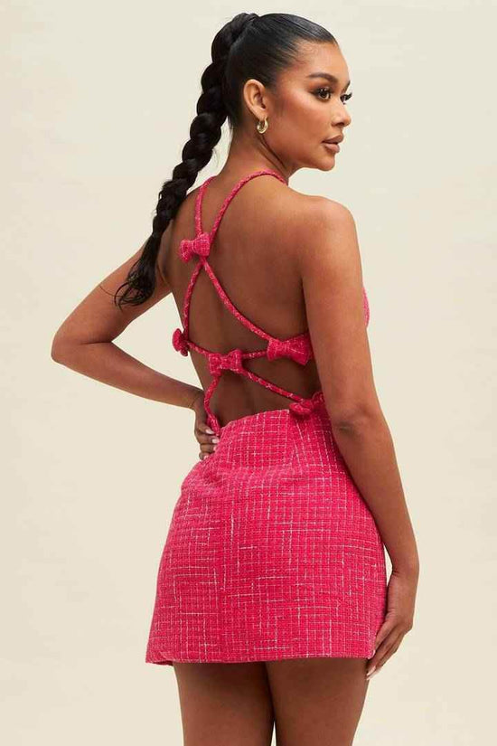 Bow Cutout Mini Dress for Effortless Style and Elegance - Akana Style