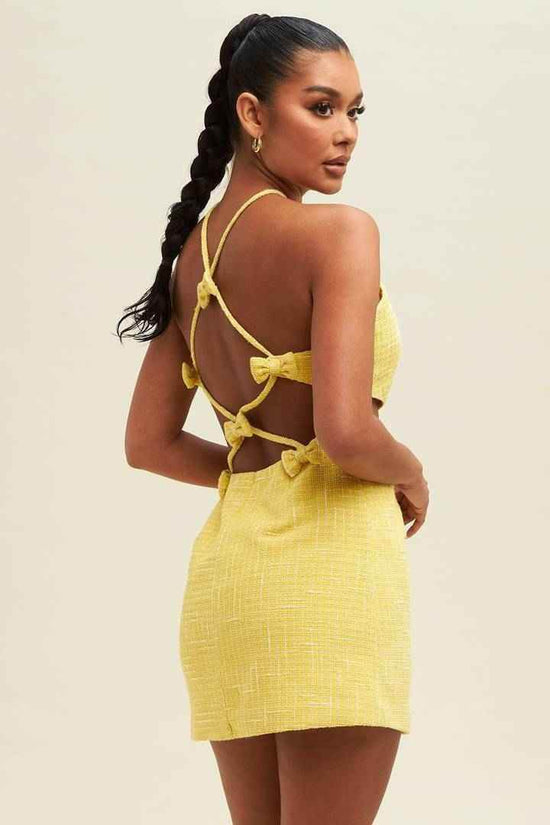 Bow Cutout Mini Dress for Effortless Style and Elegance - Akana Style
