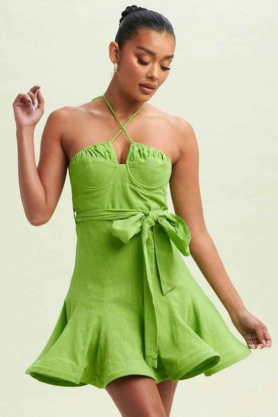 Linen Flare Hem Dress for Effortless Elegance - Akana Style