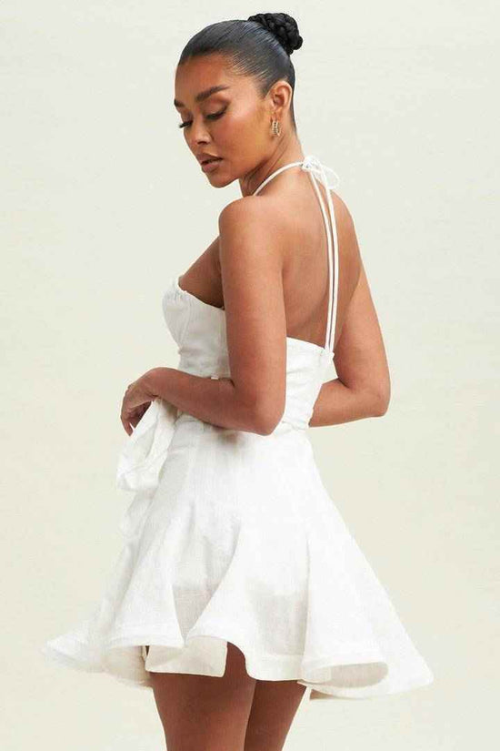 Linen Flare Hem Dress for Effortless Elegance - Akana Style