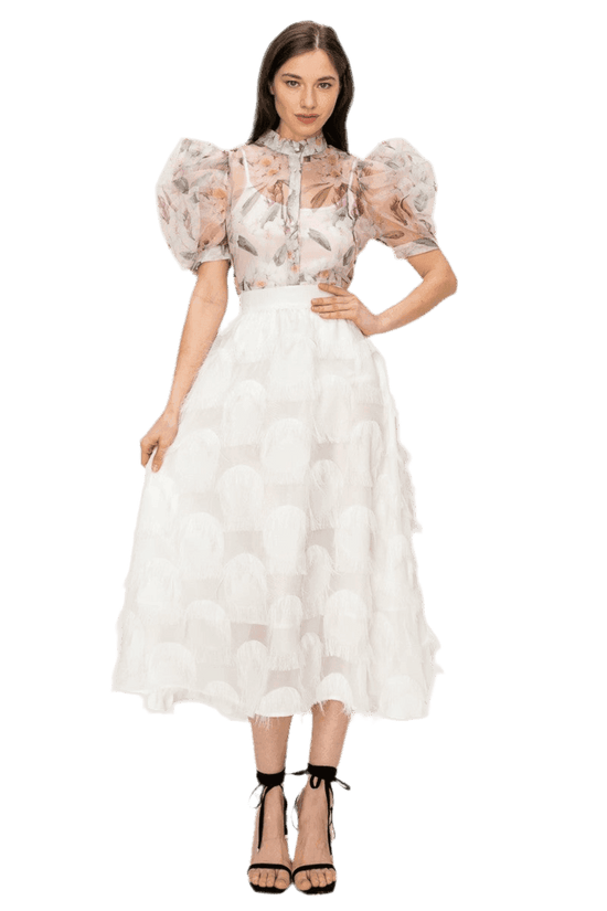 Organza Floral Print Top for Effortless Style and Elegance - Akana Style