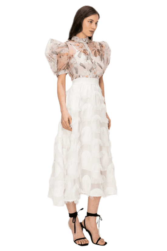 Organza Floral Print Top for Effortless Style and Elegance - Akana Style